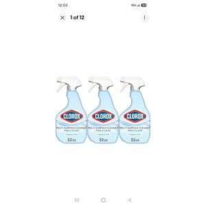 3 pack Free & Clear Multi Surface Cleaner, Spray Bottle, Fragrance Free, 32oz